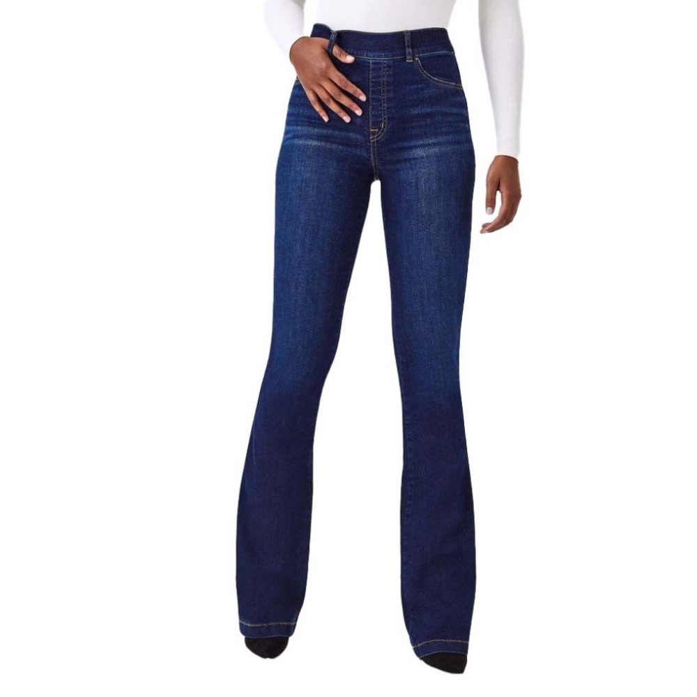 Spanx High Rise Flare Jeans (size small petite) EUC - Picture 2 of 12
